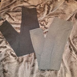 2 Pair Charcoal and Light Gray Leggings